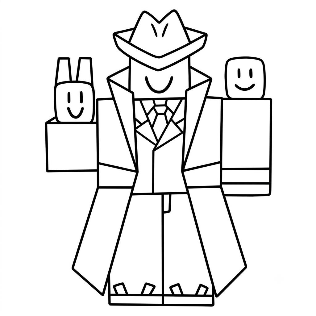 Mafioso Roblox 10 páginas para colorear kawaii lindas Mafioso Roblox