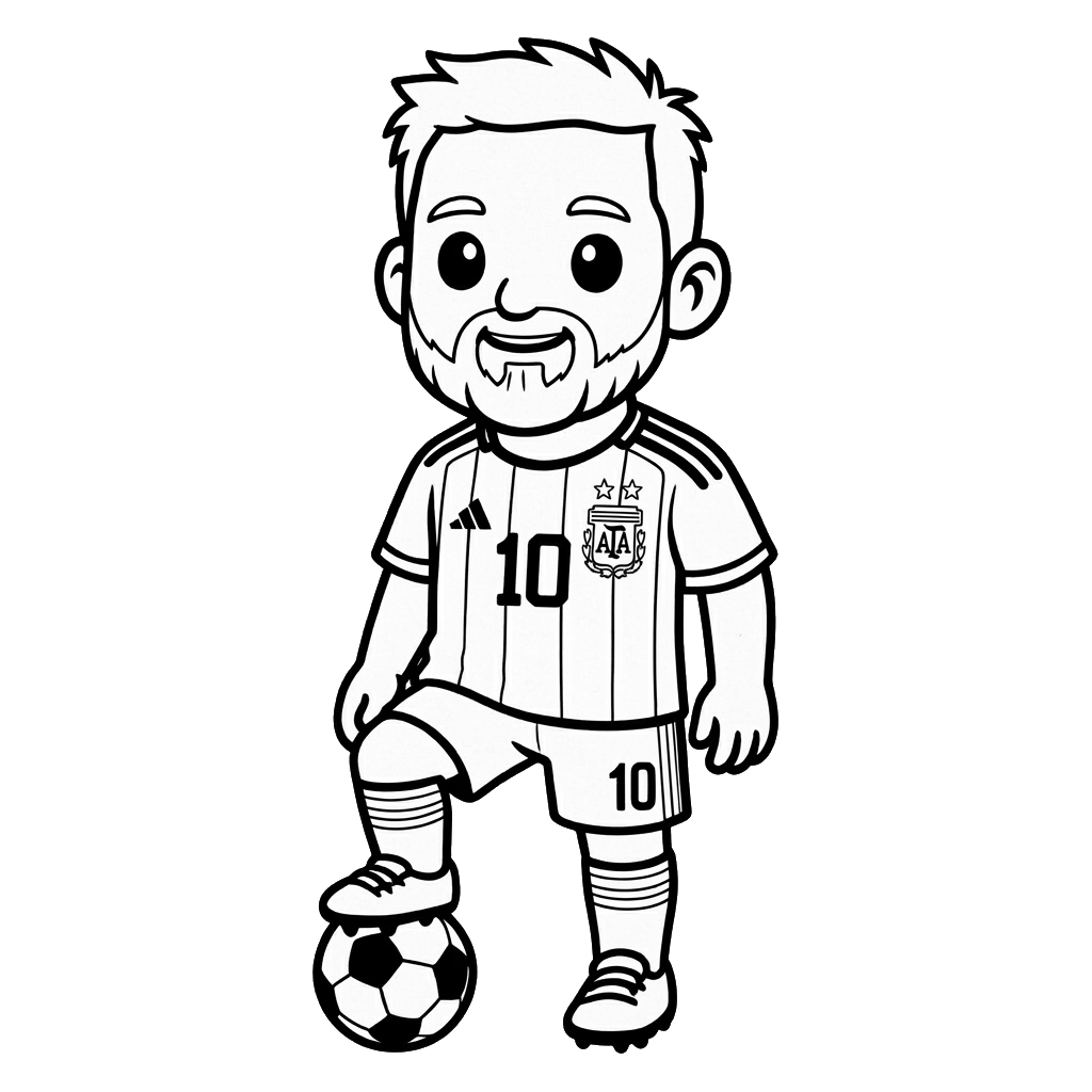 Messi Chibi 12 Messi Chibi para colorear