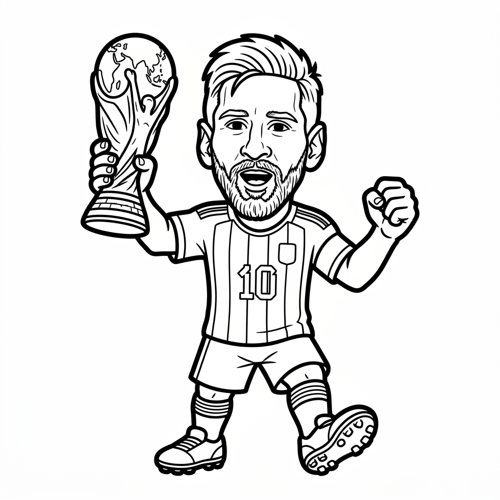Messi Chibi 13 páginas para colorear de árboles Messi Chibi gratis