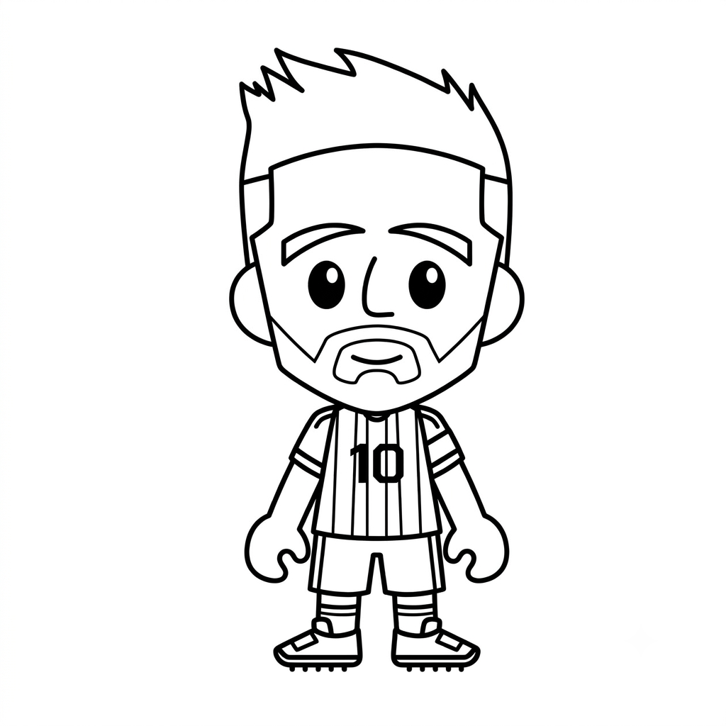 Messi Chibi 4 páginas para colorear Messi Chibi imprimibles gratis