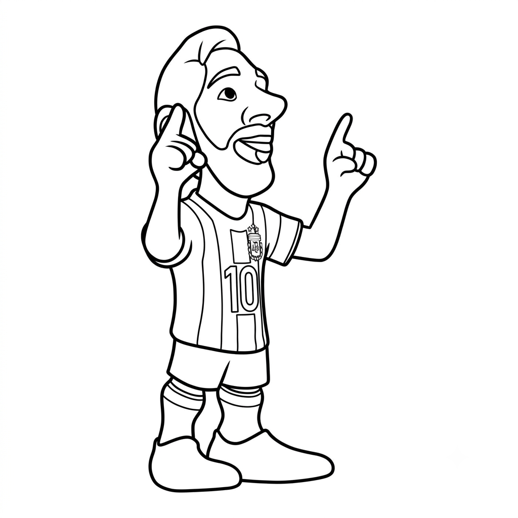 Messi Chibi 5 lindas páginas para colorear Messi Chibi