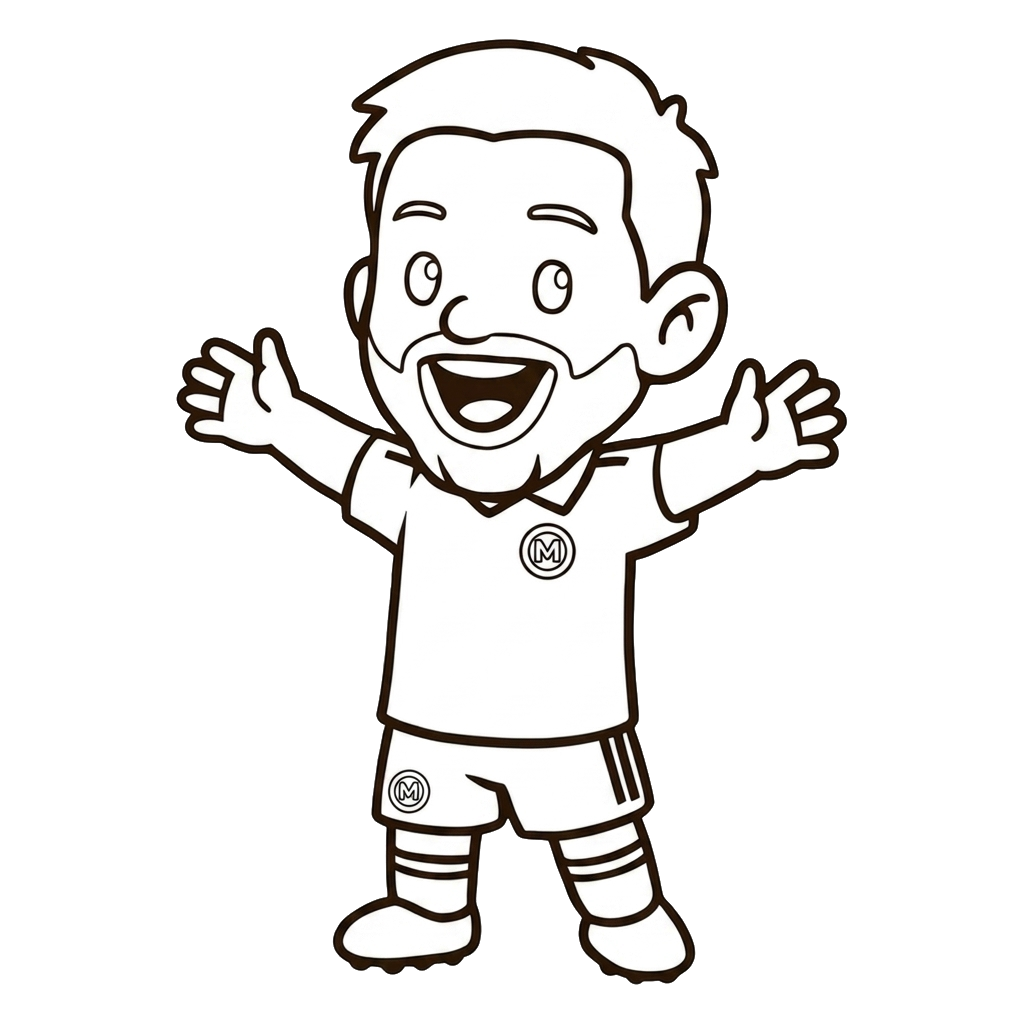 Messi Chibi 6 Messi Chibi páginas para colorear para adultos fáciles