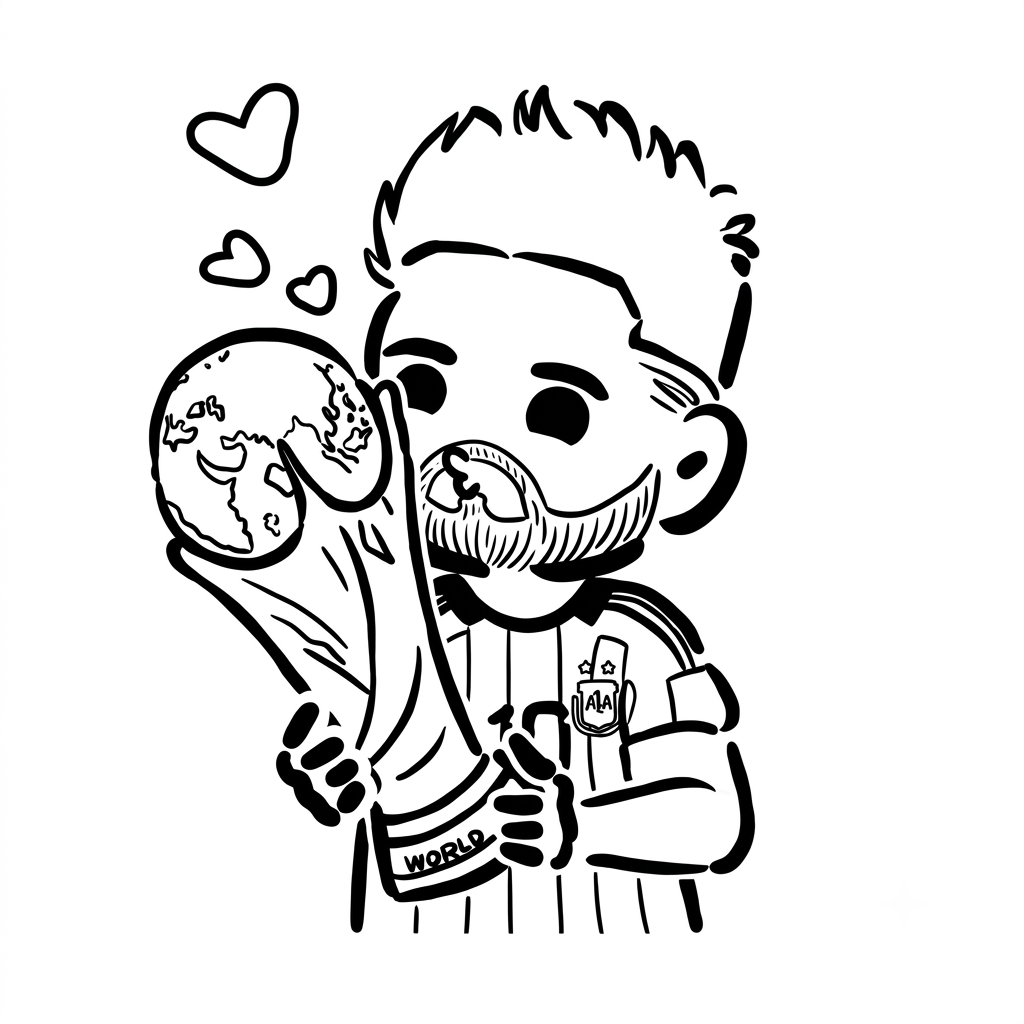 Messi Chibi 8 páginas para colorear detalladas de Messi Chibi