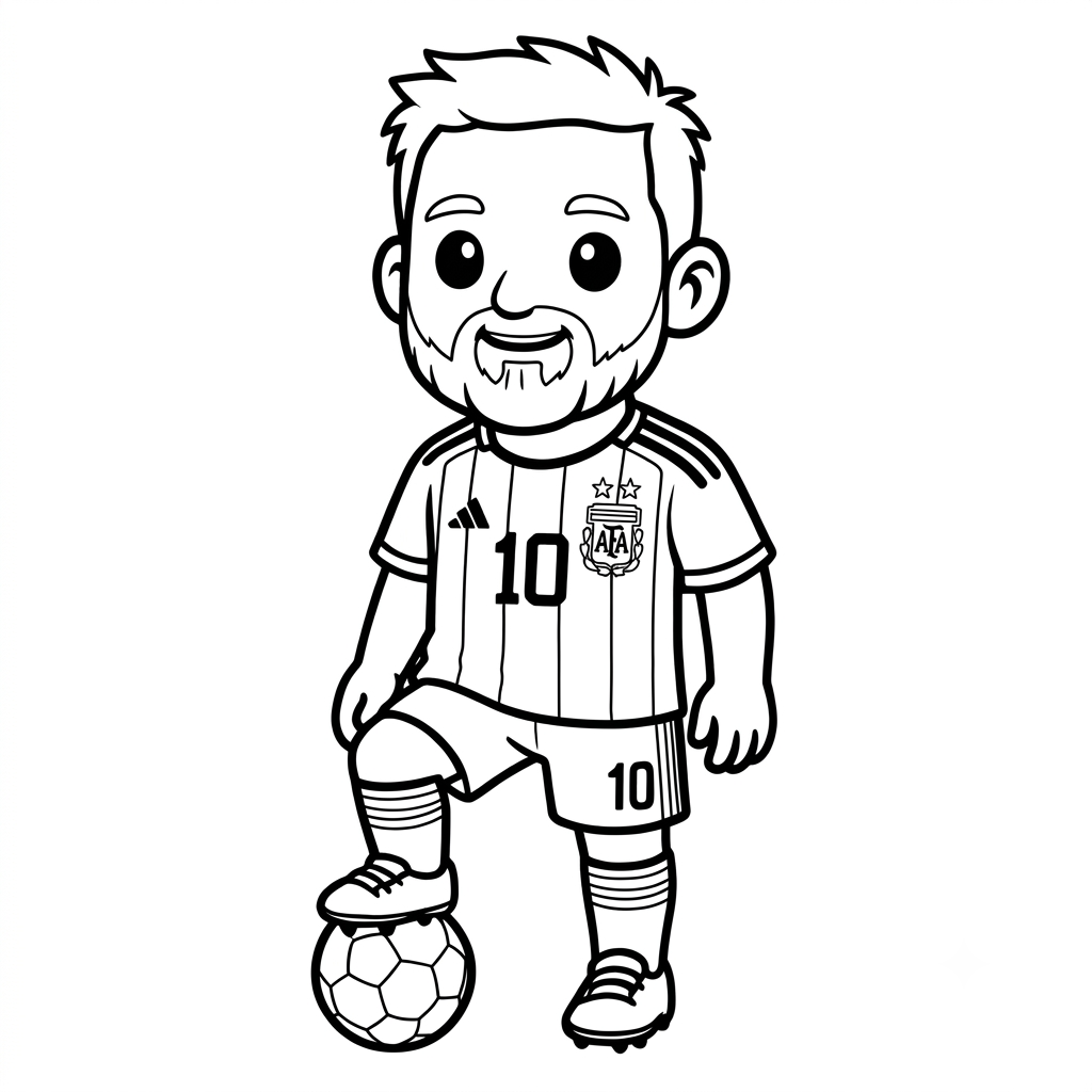 Messi Chibi 9 Messi Chibi páginas para colorear gratis 1