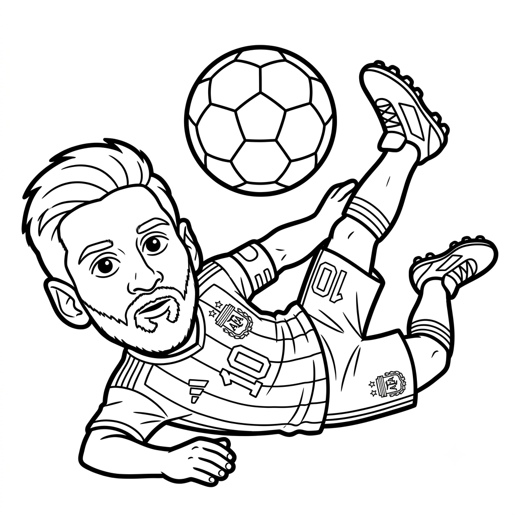 Messi Chibi 11 páginas para colorear imprimibles Messi Chibi