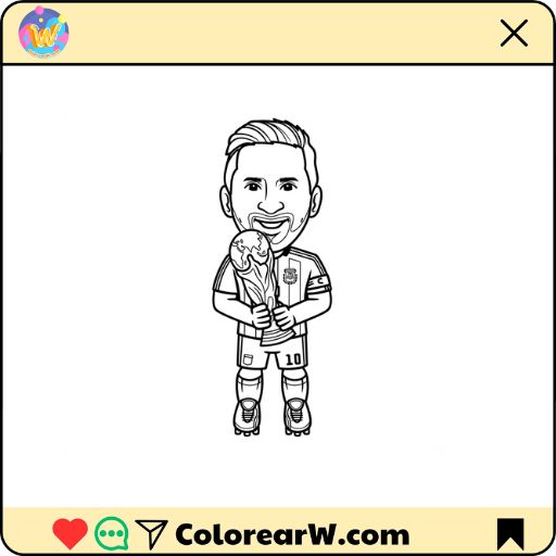 Messi Chibi para colorear thumbnail