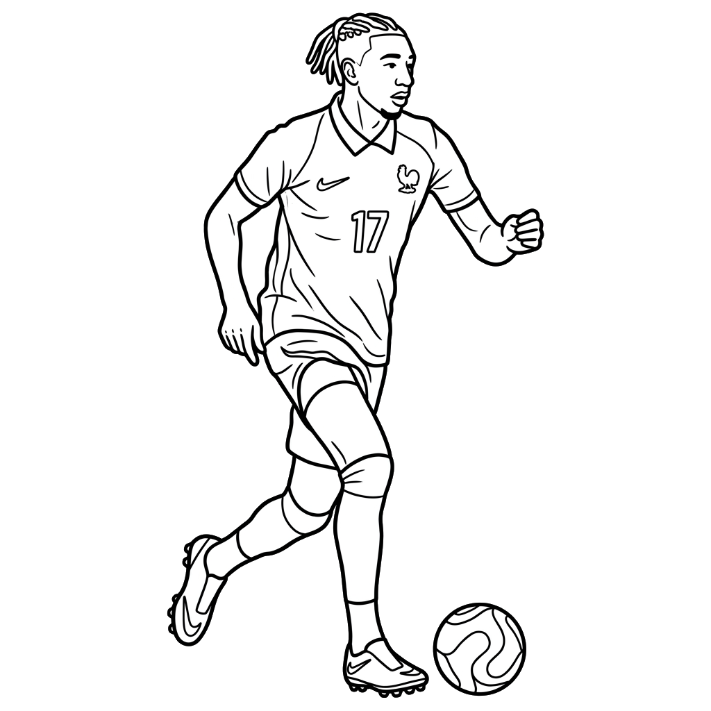 Michael Olise Mundial 2026 páginas para colorear gratis 2