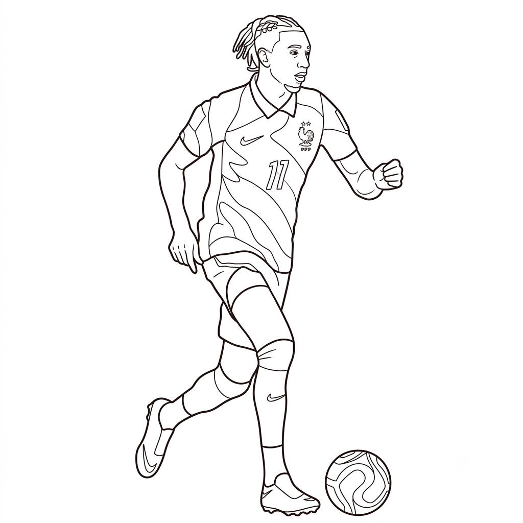 Michael Olise Mundial 2026 páginas para colorear de adornos