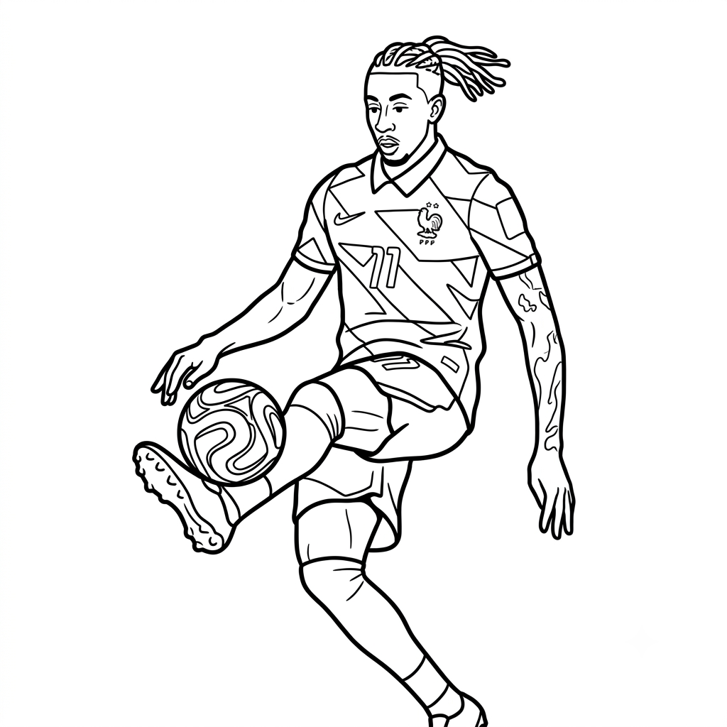 páginas para colorear Michael Olise Mundial 2026
