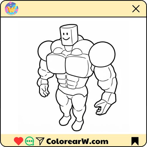 Noob Roblox para colorear thumbnail