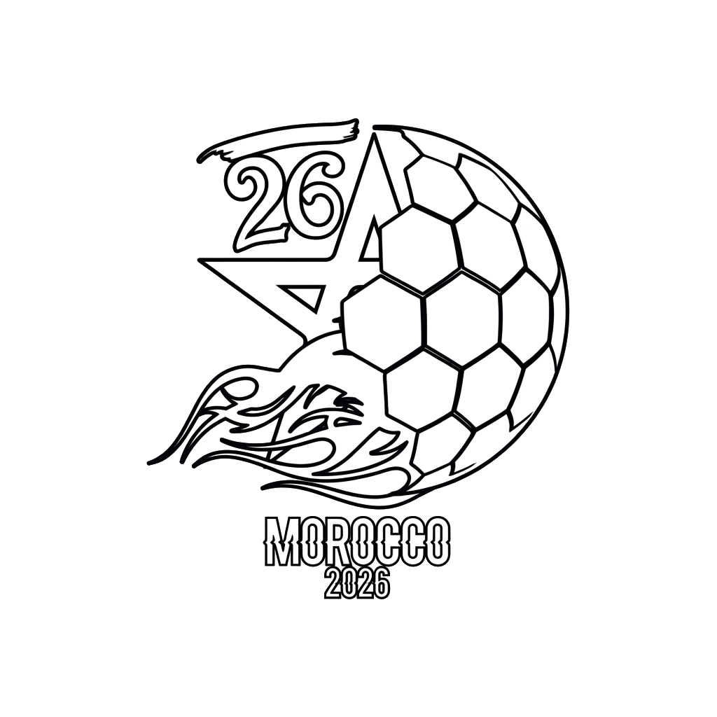 Selección de Marruecos Mundial 2026 páginas para colorear para niños