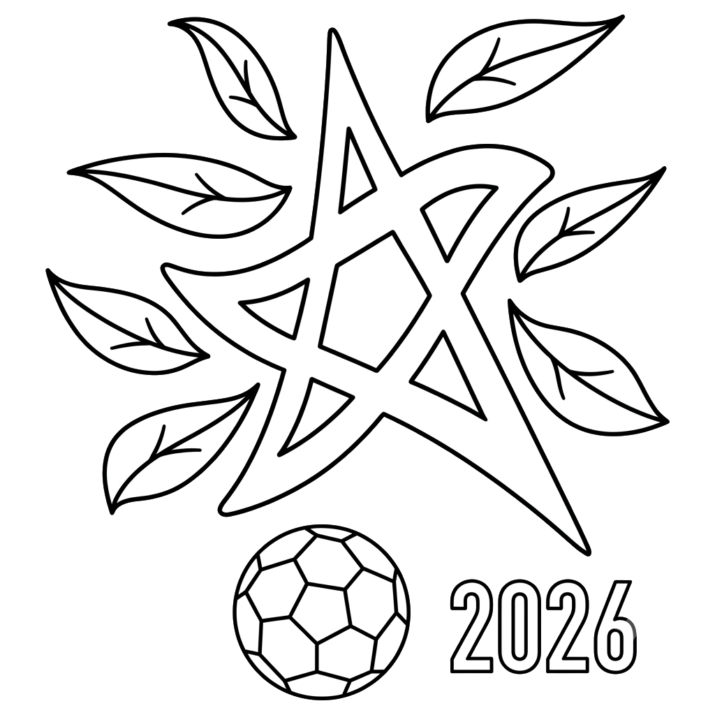 Selección de Marruecos Mundial 2026 páginas para colorear gratis