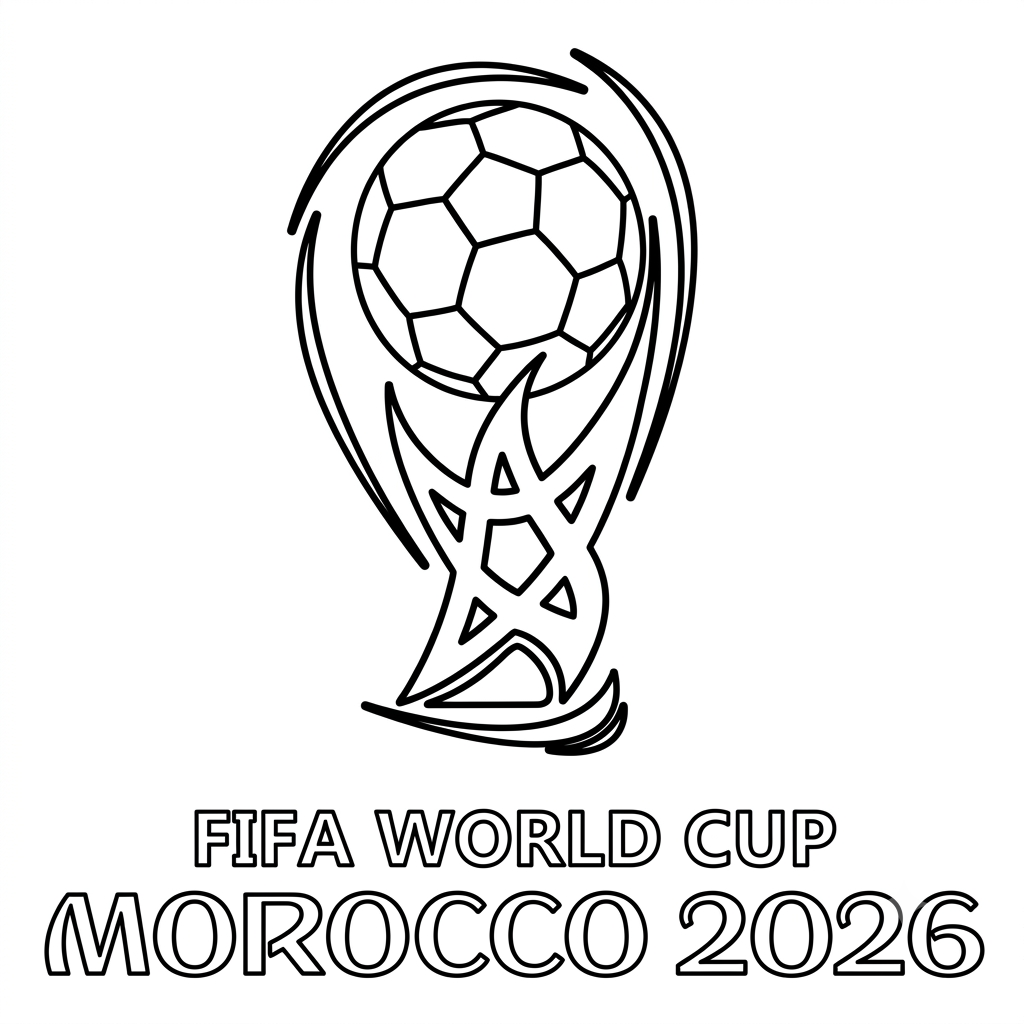 Selección de Marruecos Mundial 2026 páginas para colorear para adultos