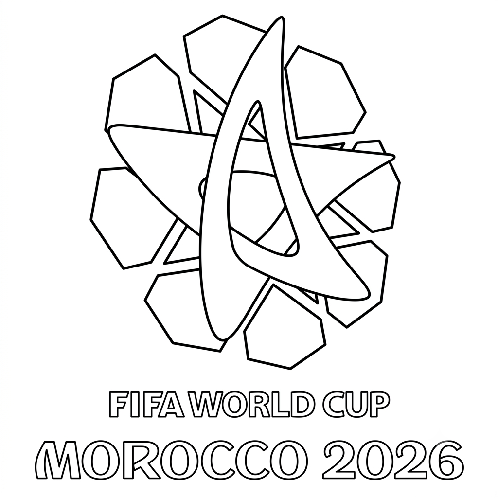 dibujos para colorear Selección de Marruecos Mundial 2026