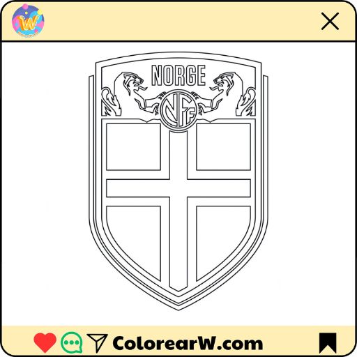 Selección de Noruega Mundial 2026 para colorear thumbnail