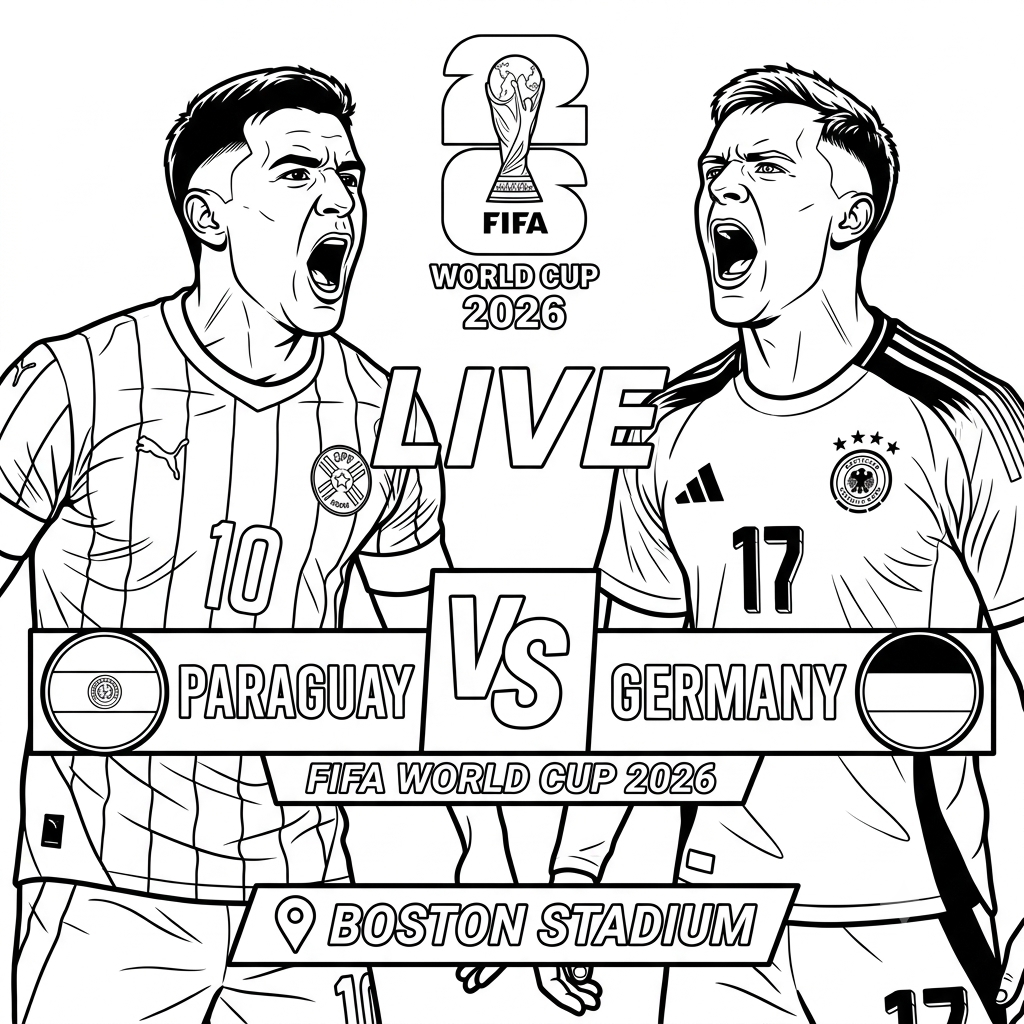 Selección de Paraguay Mundial 2026 4 Selección de Paraguay Mundial 2026 para colorear