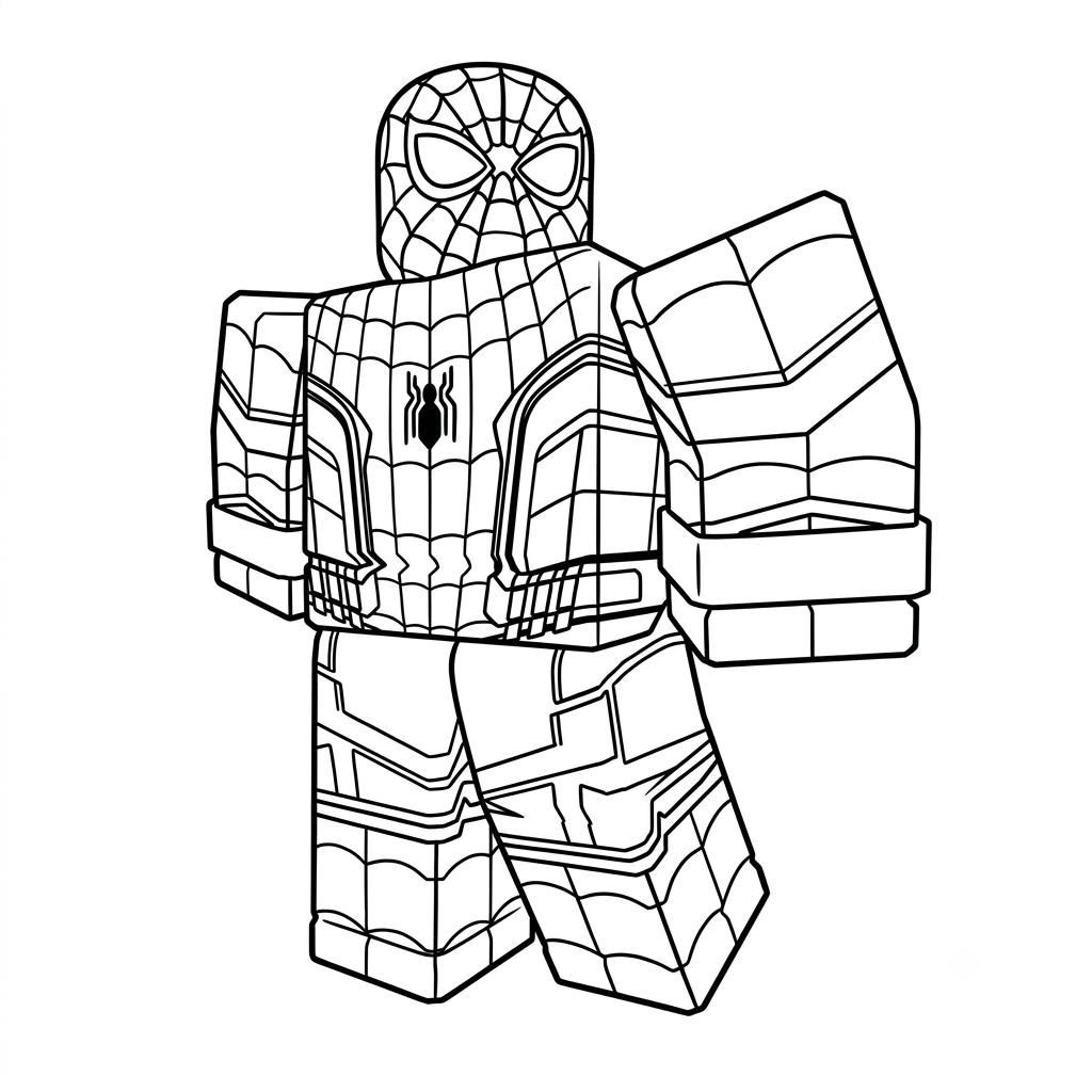 páginas para colorear para adultos Spider-Man Roblox