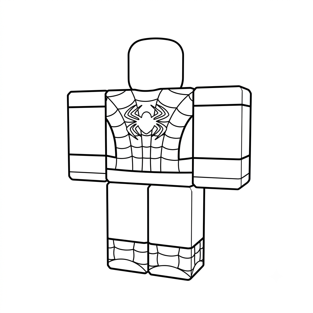 lindas páginas para colorear Spider-Man Roblox 1