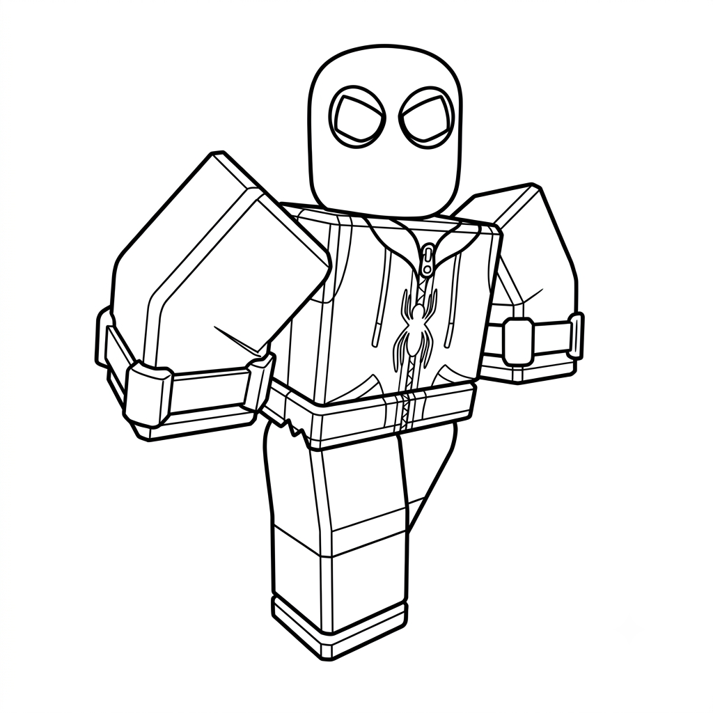 páginas para colorear kawaii lindas Spider-Man Roblox