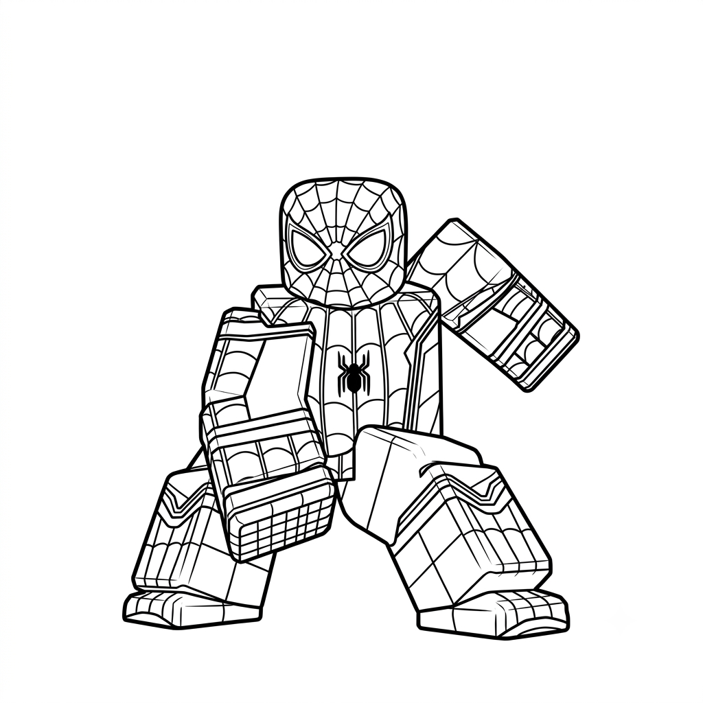 Spider-Man Roblox páginas para colorear fáciles