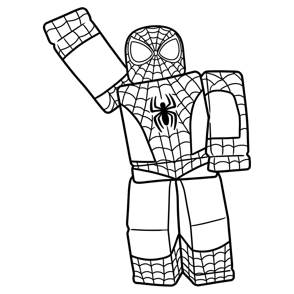 lindas páginas para colorear Spider-Man Roblox