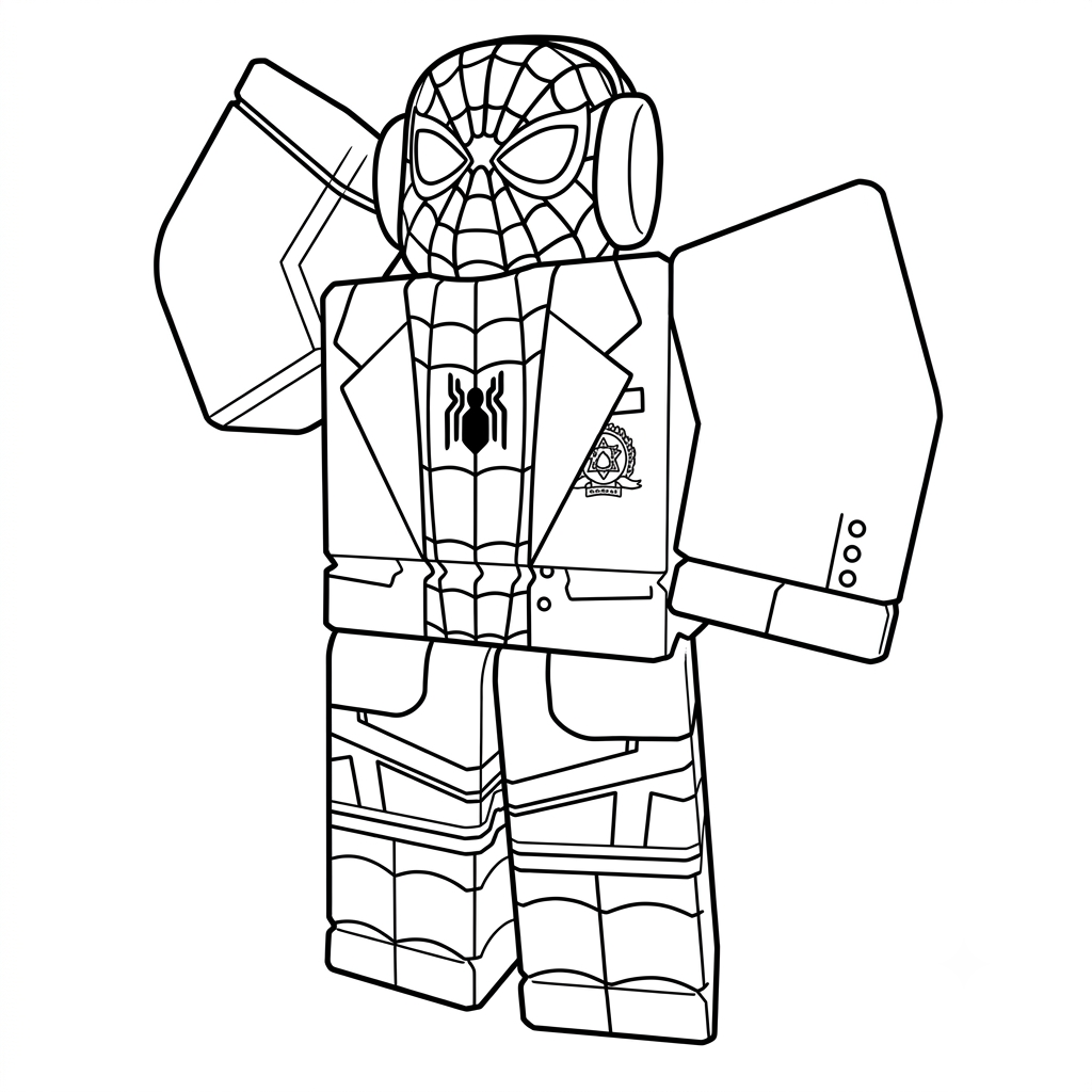 Spider-Man Roblox páginas para colorear para adultos