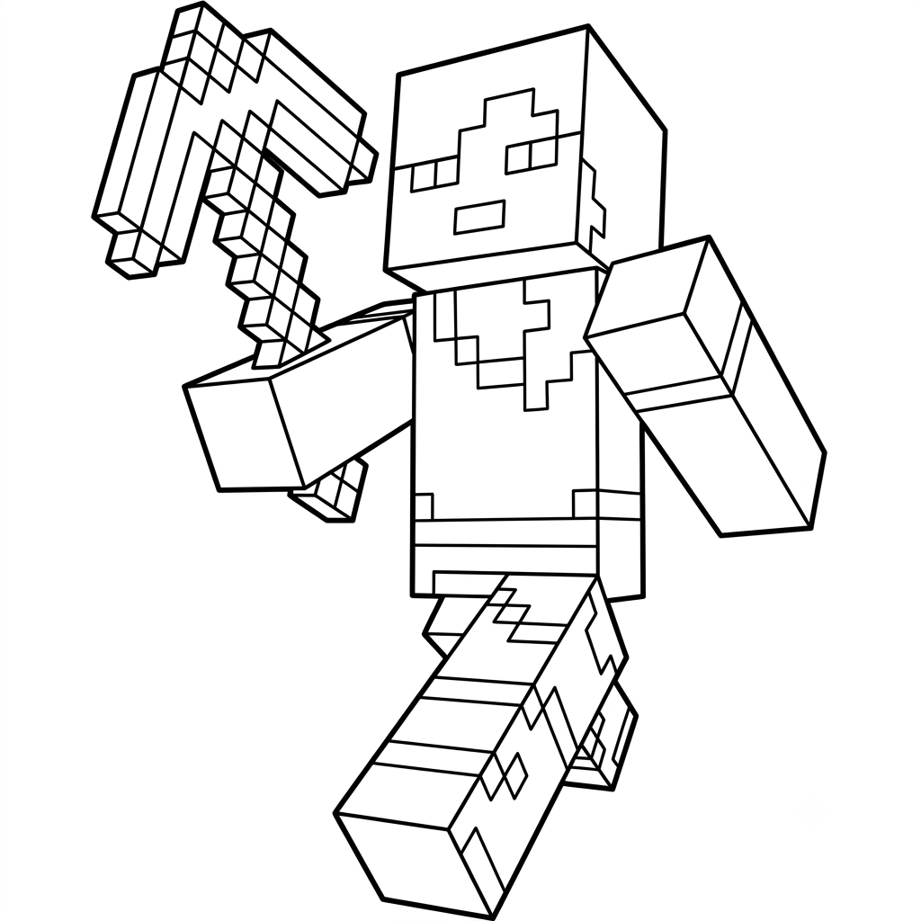 páginas para colorear fáciles de Alex Minecraft