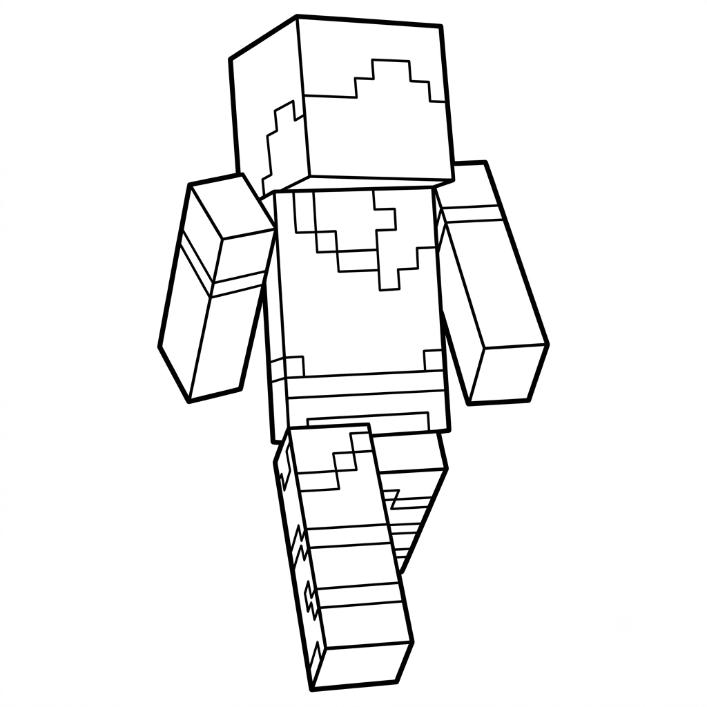 páginas para colorear Alex Minecraft imprimibles gratis