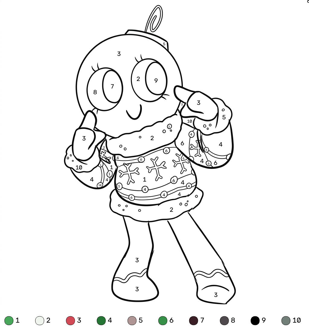 Bobette the Bauble Roblox 12 páginas para colorear para adultos Bobette the Bauble Roblox coloring by numbers