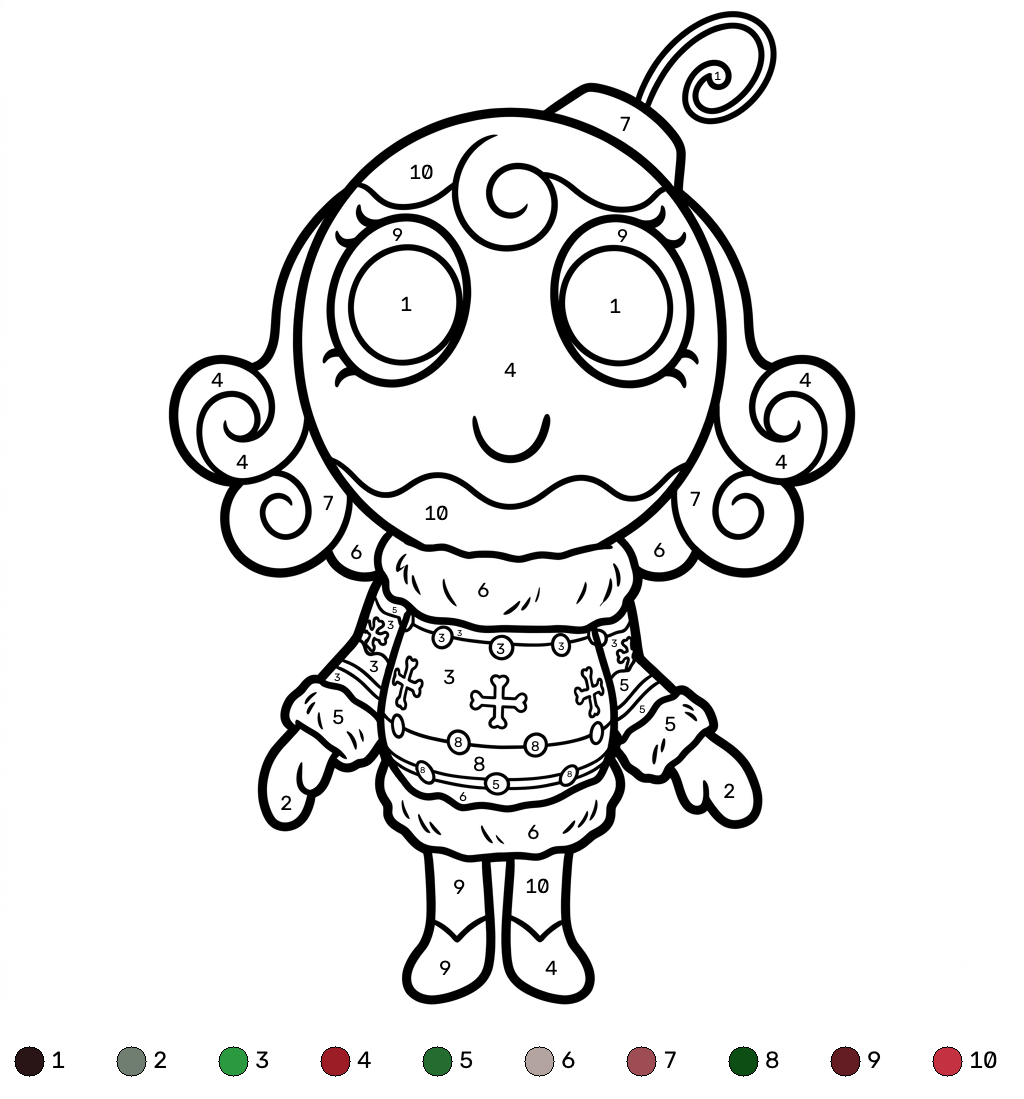 Bobette the Bauble Roblox 20 Bobette the Bauble Roblox coloring by numbers páginas para colorear pdf