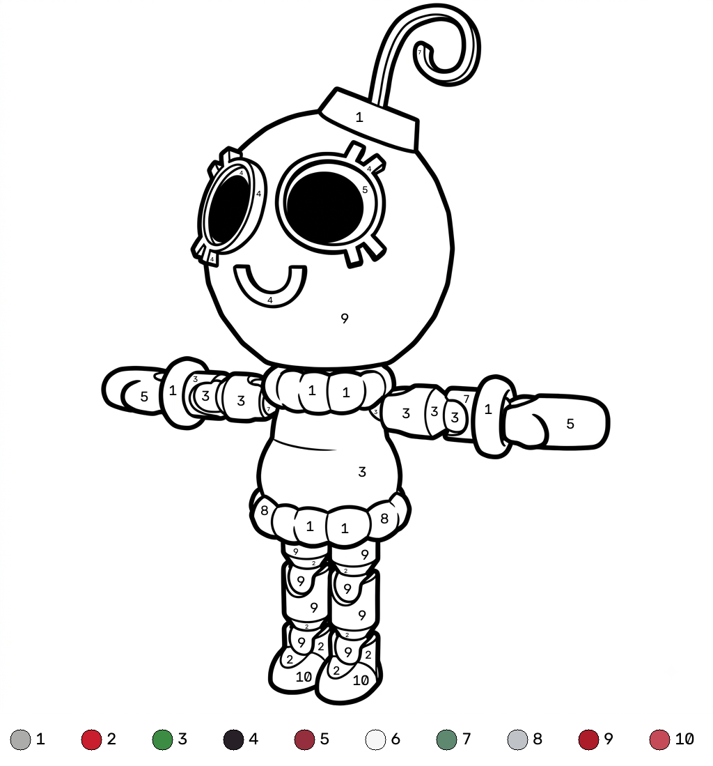 Bobette the Bauble Roblox 19 páginas para colorear para adultos Bobette the Bauble Roblox coloring by numbers 1
