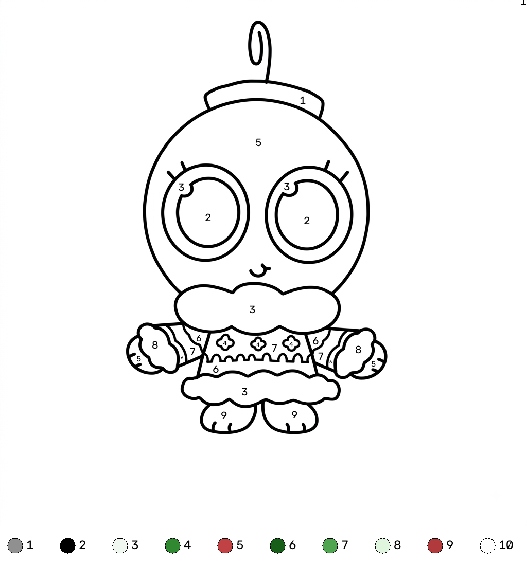 Bobette the Bauble Roblox 18 páginas para colorear imprimibles gratis Bobette the Bauble Roblox coloring by numbers