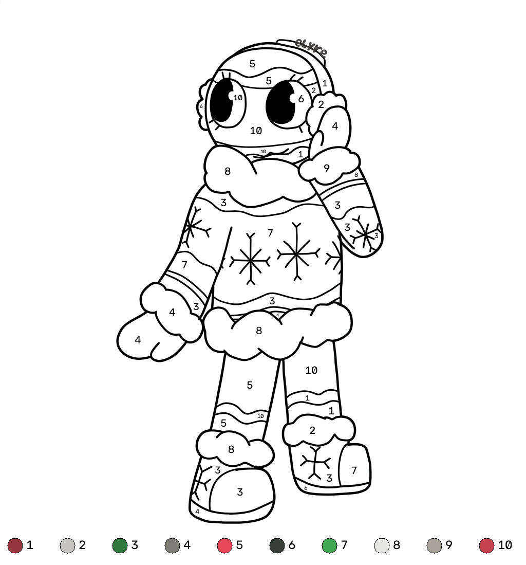 Bobette the Bauble Roblox 17 Bobette the Bauble Roblox coloring by numbers páginas para colorear para imprimir