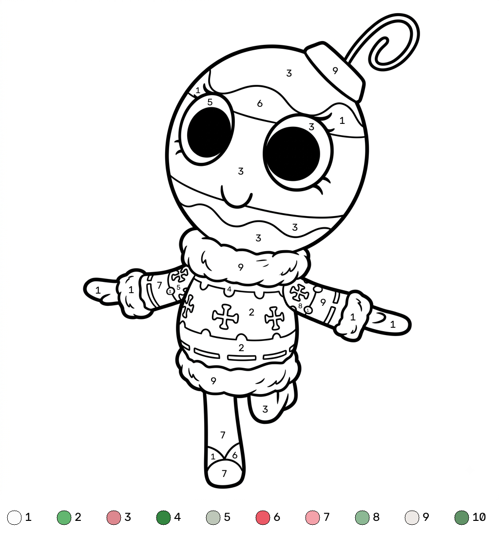 Bobette the Bauble Roblox 16 Bobette the Bauble Roblox coloring by numbers páginas para colorear gratis