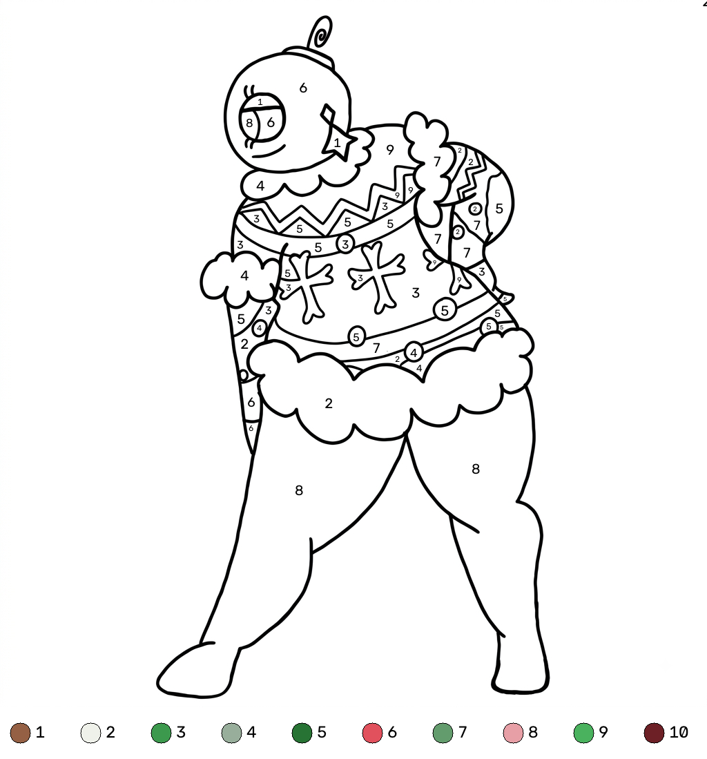 Bobette the Bauble Roblox 14 Bobette the Bauble Roblox coloring by numbers páginas para colorear imprimibles