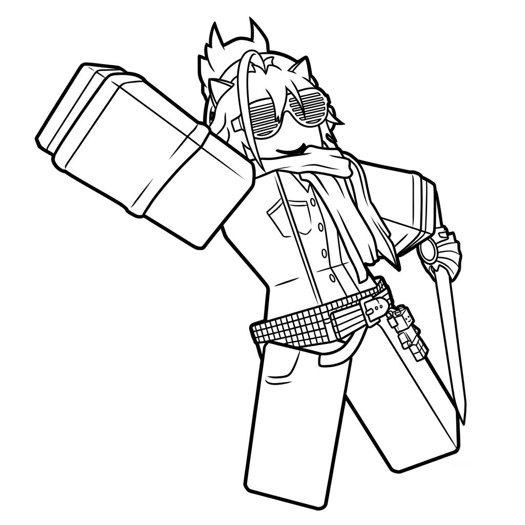 páginas para colorear para adultos BrightEyes Roblox 1