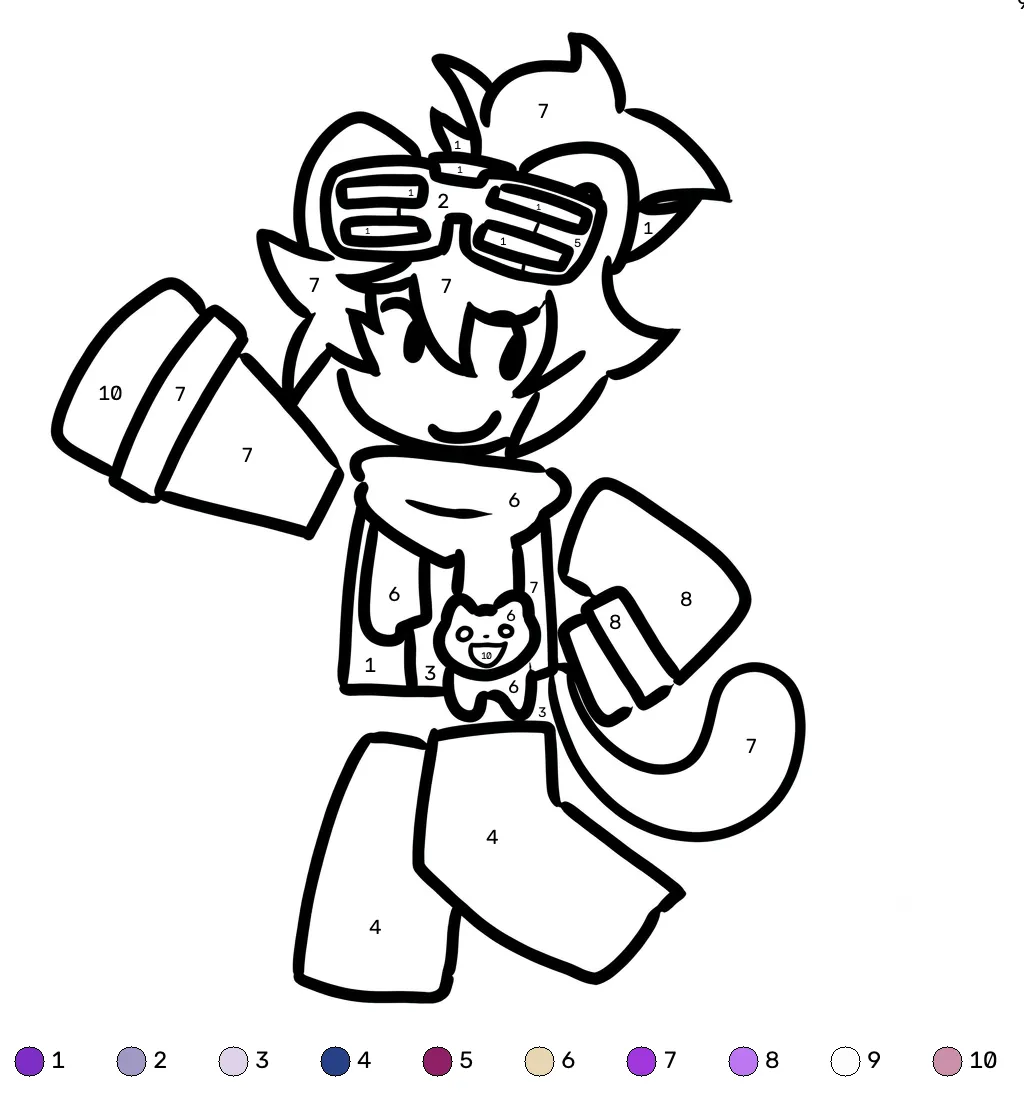 colorear páginas de BrightEyes Roblox coloring by numbers