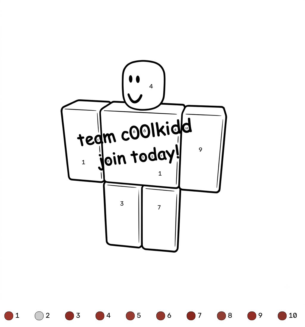 C00lKidd Roblox coloring by numbers dibujos para colorear grinch
