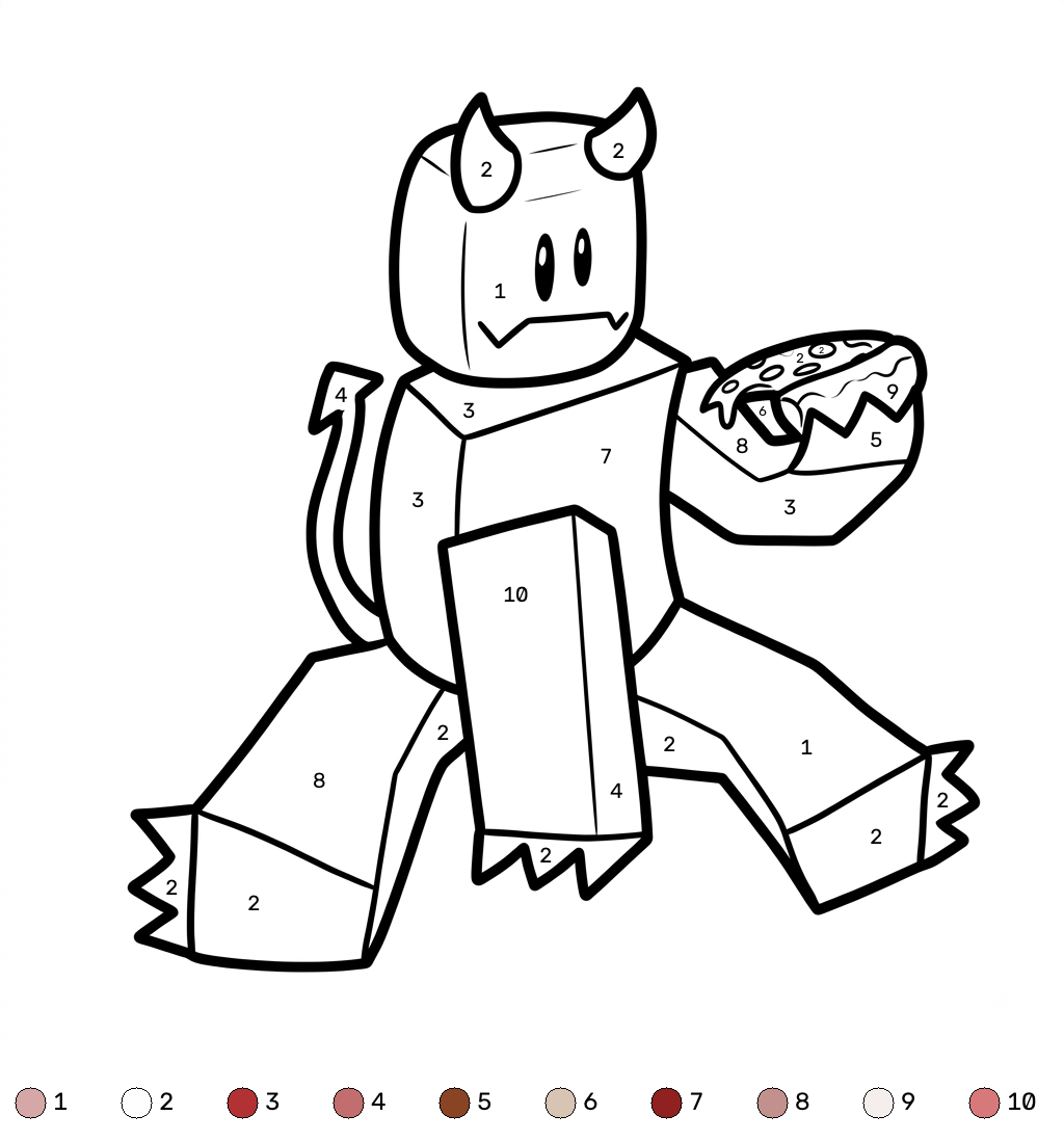 páginas para colorear para C00lKidd Roblox coloring by numbers