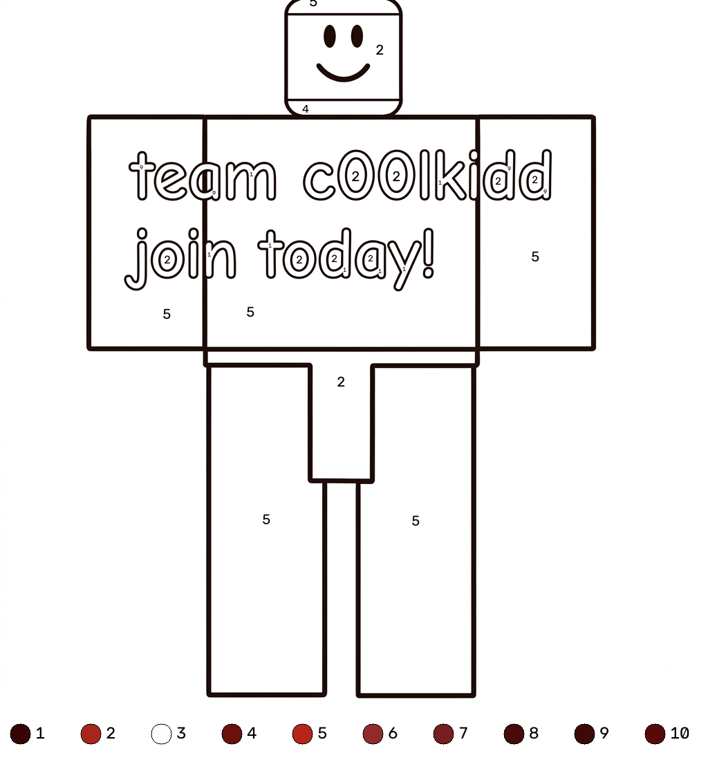 C00lKidd Roblox coloring by numbers adornos para colorear