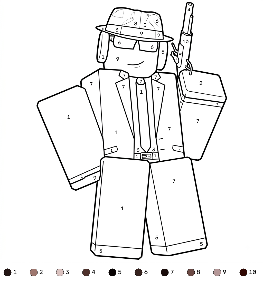 páginas para colorear para adultos Chance Roblox coloring by numbers