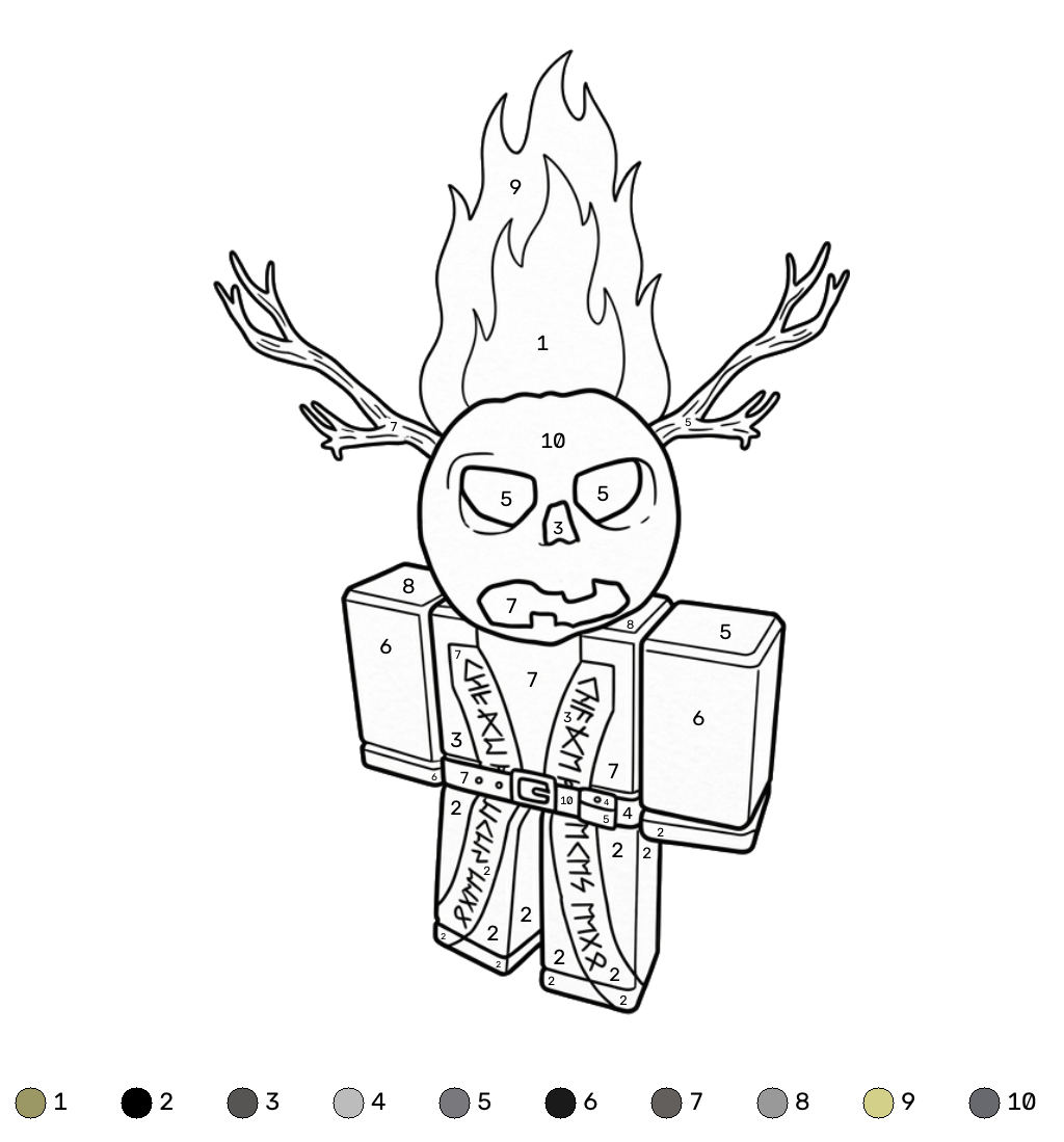 Dusekkar Roblox 12 para colorear Dusekkar Roblox coloring by number