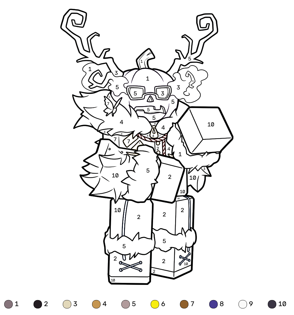Dusekkar Roblox 13 Dusekkar Roblox coloring by number dibujos para colorear grinch