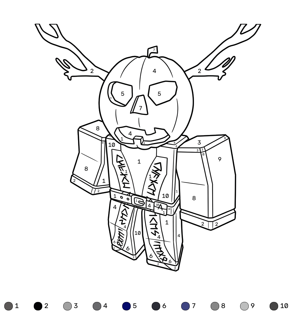 Dusekkar Roblox 19 Dusekkar Roblox coloring by number dibujos para colorear grinch 1