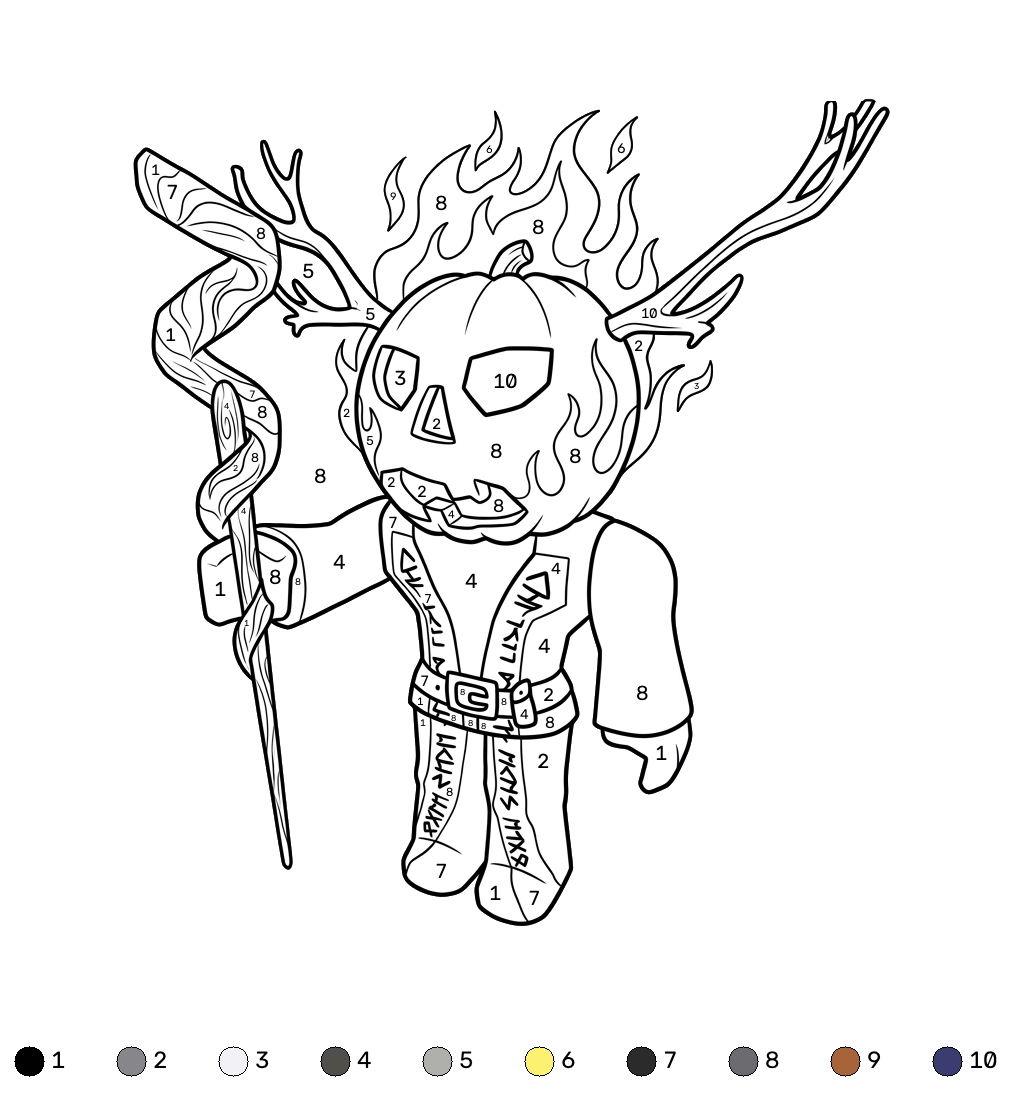 Dusekkar Roblox 18 Dusekkar Roblox coloring by number páginas para colorear para adultos
