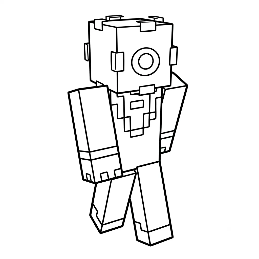 Elder Guardian Minecraft 4 Elder Guardian Minecraft páginas para colorear fáciles