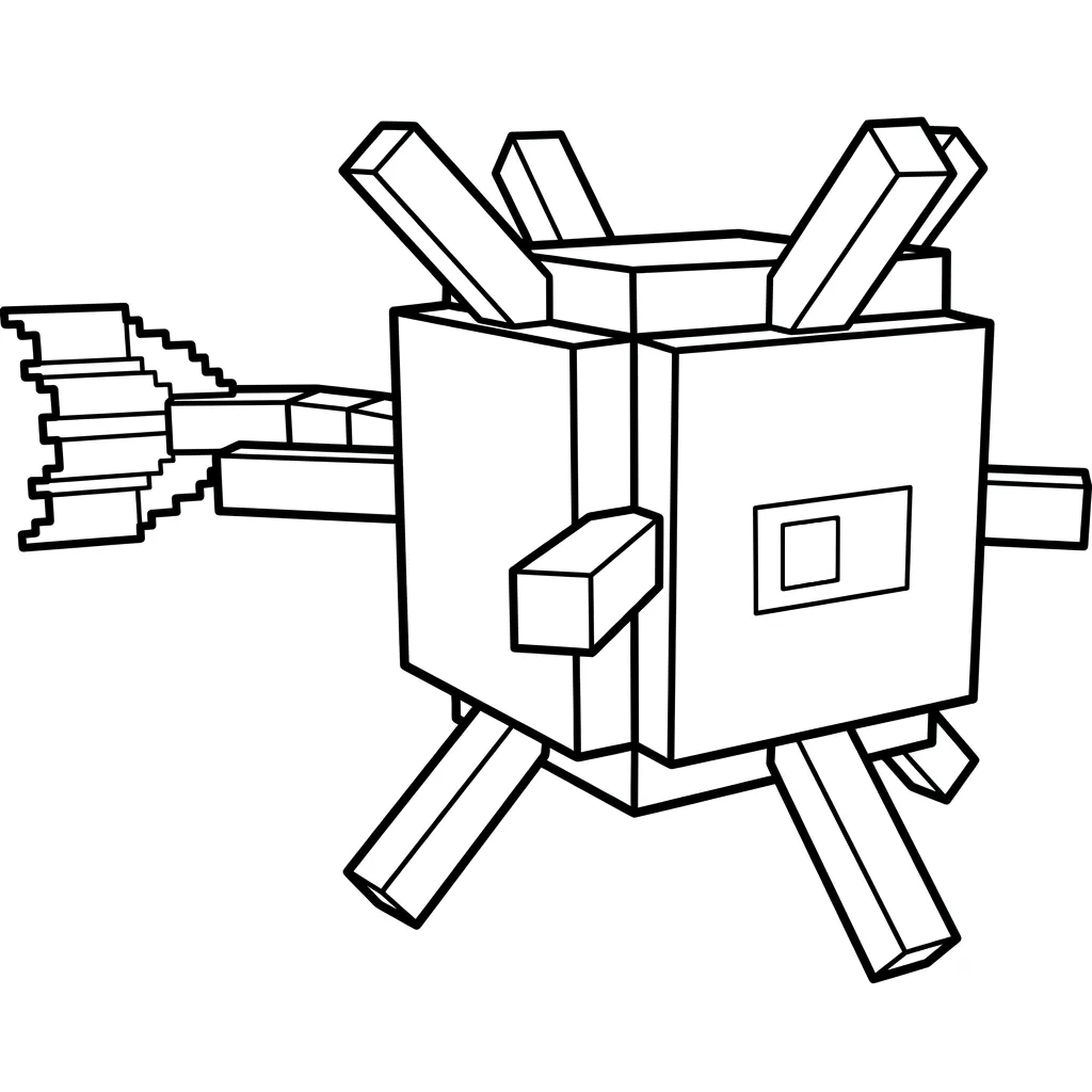 Elder Guardian Minecraft 7 páginas para colorear imprimibles Elder Guardian Minecraft para adultos