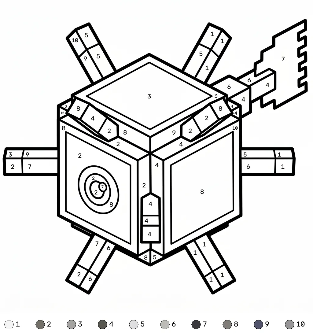 Elder Guardian Minecraft 20 Elder Guardian Minecraft coloring by numbers páginas para colorear de adornos