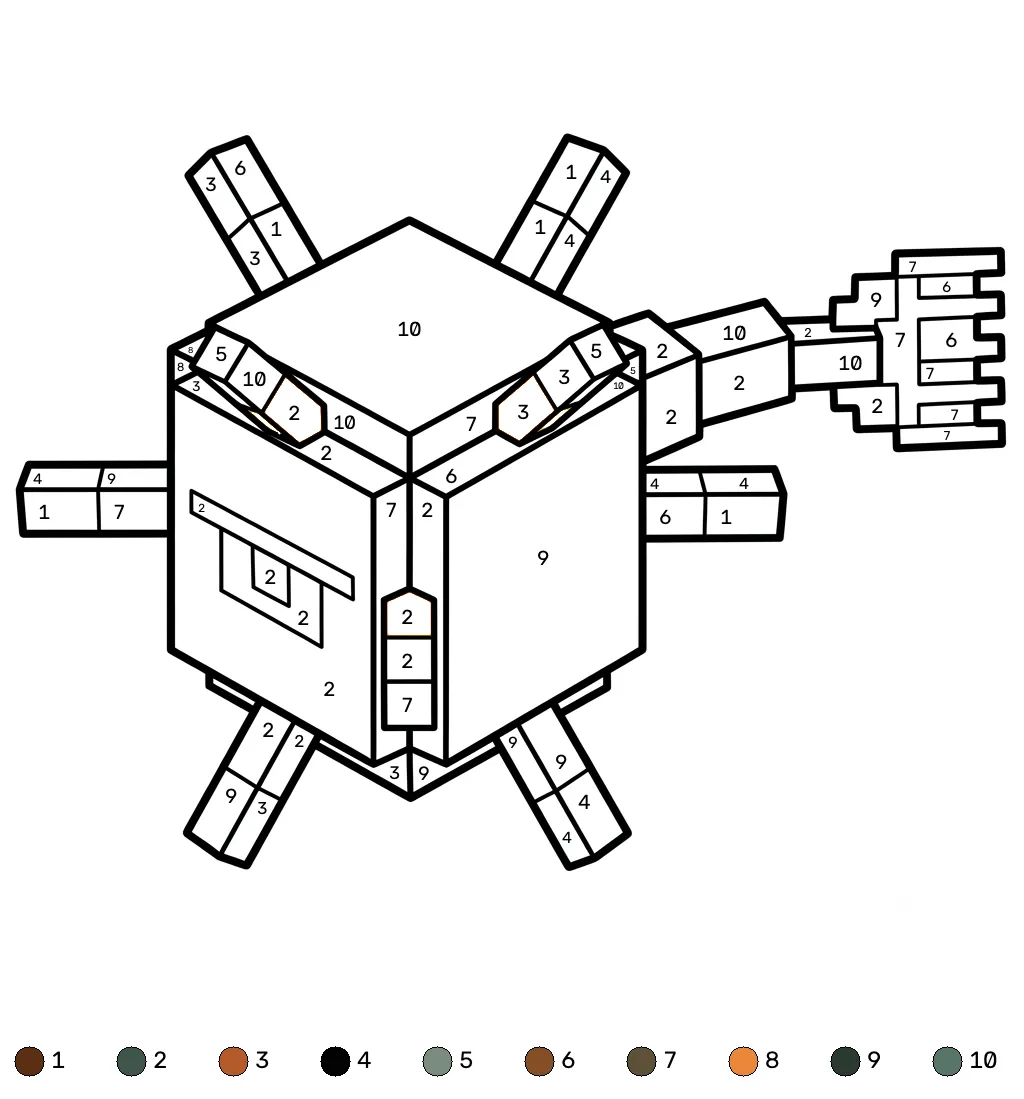 Elder Guardian Minecraft 18 lindas páginas para colorear Elder Guardian Minecraft coloring by numbers