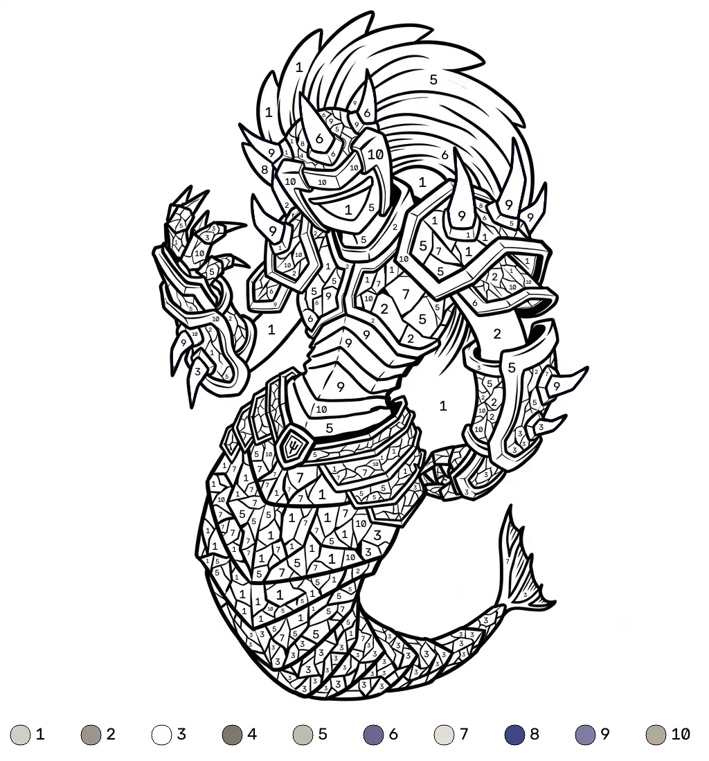 Elder Guardian Minecraft 17 Elder Guardian Minecraft coloring by numbers para colorear